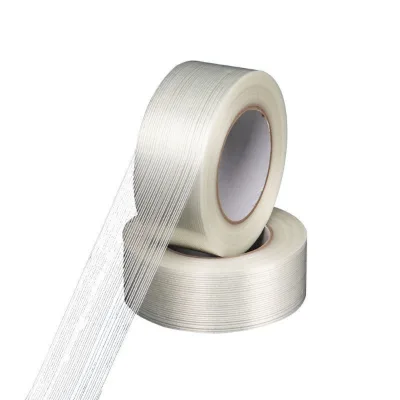 Transparent Fiberglass Tape High Adhesion Residue-Free Striped Pattern Strong Fixation High-Temp Resistant Mesh Tape