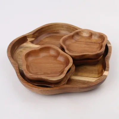 Wooden Serving Bowl Manufacturer New Design Custom Printed Acacia Wood Serving Bowl