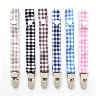 Muslin Cotton Baby Pacifier Clip Holder Ribbon Paci Holder Clips Pacifier Leash for Boys and Girls Soft Webbing Strap