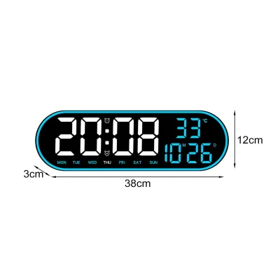LED Large Display Breathing Light Date Day Temperature Timer Digital Wall Clock with Remote Control for Gym and Office