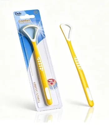 100% BPA Free Tongue Scraper Cleaner Tongue Cleaner Recycled Plastic Adult Tongue Brush with Silicone Promote Fresh Breath