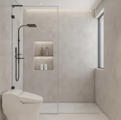 Cheap Price Shower Glass Partition Framed Bathroom Walk in Fixed Panel Shower Door