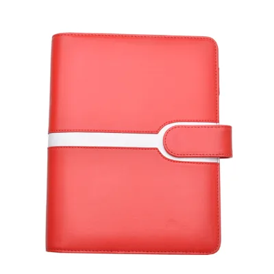 High Quality Fashion Leather File Holder PU A5 Business Folder With Magnet Closure Multi-pocket Document Holder
