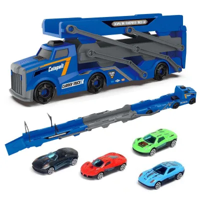Folding Track Ejection Toy Car With Two Alloy Cars