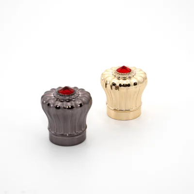 High Quality Zinc Alloy Round Perfume Bottle Cover Gold Perfume Bottle Lid
