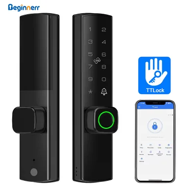 Waterproof Digital Smart Door Lock for KFC Commercial Aluminum Swing Restaurant Door TTlock Tuya Fingerprint Card Code KFC Lock