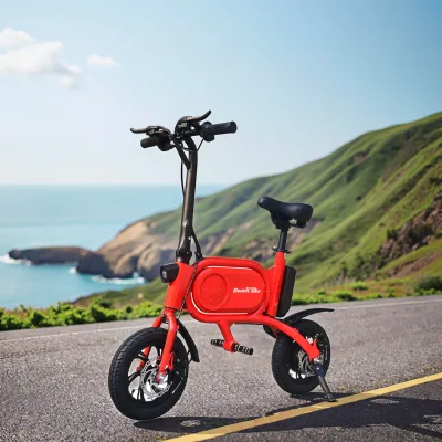 Wholesale 12-Inch Mini E-Bike 36v Lithium Battery 350W Brushless Rear Hub Motor Single Speed Folding with Kick Stand & Bell