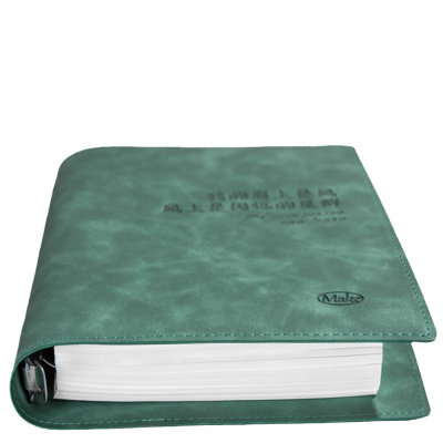 Custom Logo Planner Agenda A5 A3 Sizes Thick PU Leather Cover Notebook Loose-Lefth Binding Thread Sewing Printed Style Journal