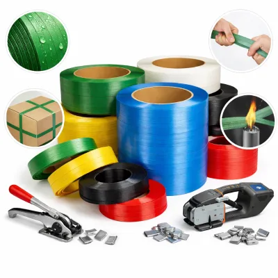 Custom Durable Embossed Nylon/PET Fully Automatic Strapping Bale Belt Roll for Cargo Pallet Bundling