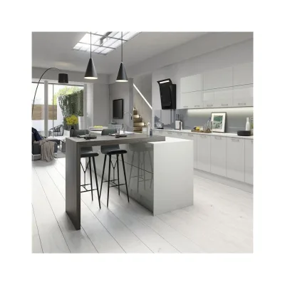White Lacquer Kitchen Cabinet Waterproof Material Kitchen Cabinet Multi Functional Storage Kitchen Cabinet