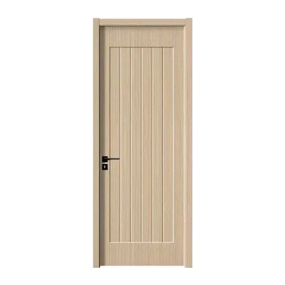 Modern Green Safety WPC Door Grooved Design Hot-selling Finished Surface Good Service Damp-proof Door.