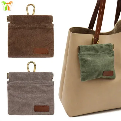 Hanging Waxed Canvas Dog Treat Pouch Outdoor Puppy Waste Bag Carrier Dog Training Pouch Travel Bag