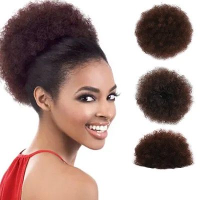 New Popular 6.5inch 8inch Afro Curly Synthetic Hair Buns for Ladies Short Chignon Style Curly Ponytail