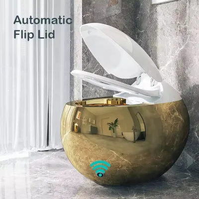 Intelligent Round Shape Smart Toilet Auto-Sensor WC Toilet P-Trap Drainage Remote Control Seat Heating Heated Seat
