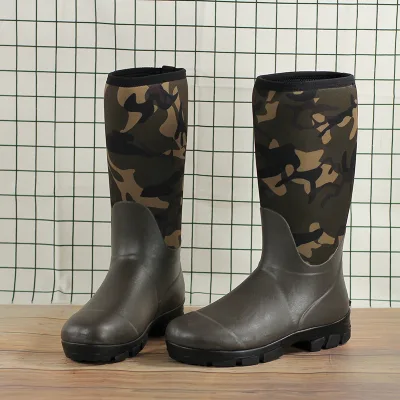 Rain Boots Fashion Adults Camouflage Riding Warm Waterproof Men Safety Gumboots Rain Boots