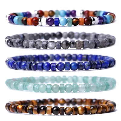 Classic Style Purple Crystal Yoga Bracelet with Colorful Stone White Pine Lapis Stone Various Colors Available