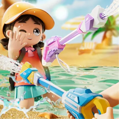 Hot Selling Children's High Pressure Pullable Porous Strong Pull-out Water Gun Cannon Comes Toys with a Water Storage Backpack