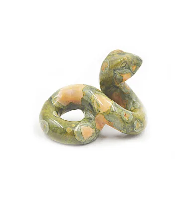 HY Divine Angel Rock Rose Quartz Crystal Snake Figurines