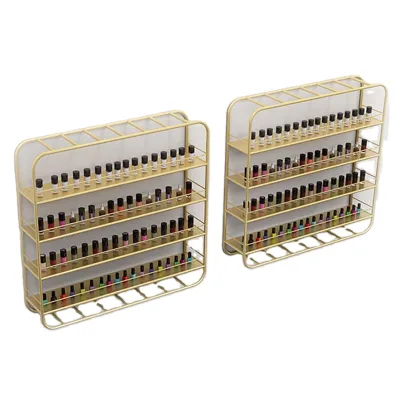 Nail Salon Shelf Rack Hanging Iron Nail Polish Storage Rack Gold Nail Polish Display