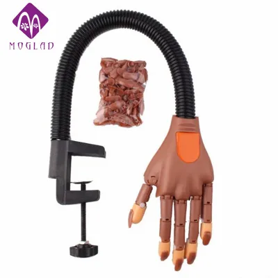 Nail Training Practice Hand with 100 PCS Nail Tips Nail Art Extensions Model Trainer Practice Hand