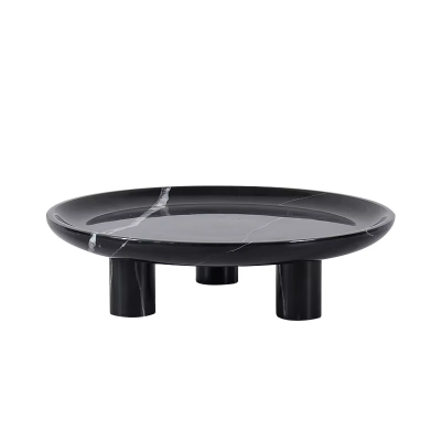 Modern Home Storage Tray with Polished Natural Marble Decorative Ornaments and Fruit Plate for Hotel Decoration