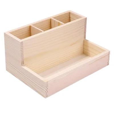 Solid Wood Rectangle Lacquer Desktop Storage Box Cosmetic Organizer for Vanity Tool Display Rack for Nail Art