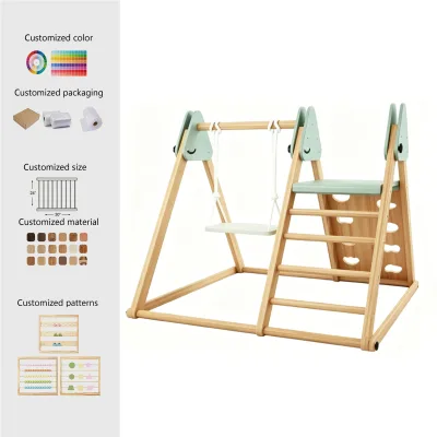 Swing Set Solid Wood Children's Climbing Frame Outdoor Indoor Home Small Family Exercise Playground Baby Climbing Slide