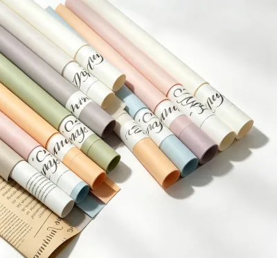 Manufacturers Wholesale Flower Packing New Pearl Paper English Newspaper Bouquet Waterproof Flower Gift Wrapping Paper