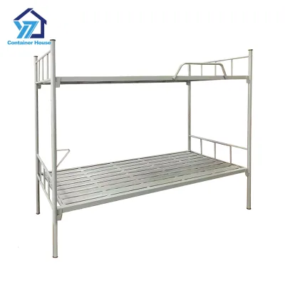 Industrial Metal Bunk Bed Double Decker, Heavy Duty Iron Frame Detachable Steel Pipe Bunk Bed for Dormitory Adult Worker