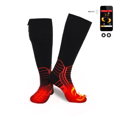Smart Phone Control Electric Heated Socks Winter Warm Knit Sports Socks for Ski Riding Climbing