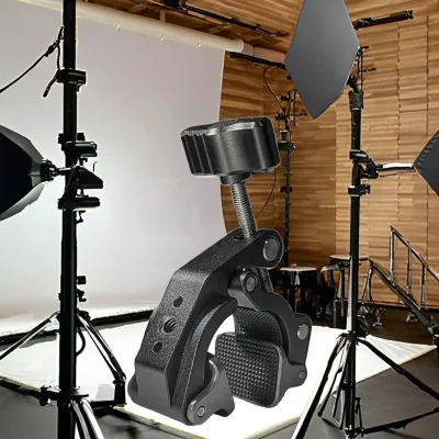 1/4 Screw Super Clamp for Photography Compatible With Rods Tubes & Surfaces 0.7"-2" Thickness Use on Flat/Round Surface