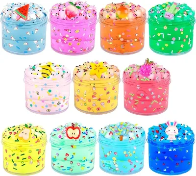 High Quality DIY Puff Educational Toy 12-Color Transparent Crystal Mud Slime Toy Colorful Crystal Slime for Kids
