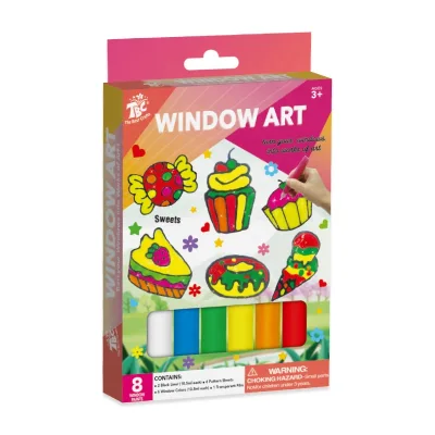 Creative DIY Kids Crafts Kit Window Art Painting Kit Make Your Own Ice Cream for Glass Window Decoration