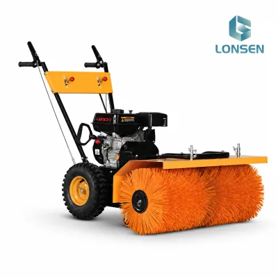 Gasoline Walk Behind Power Sweeper Machine for Outdoor Road and Snow Leaves Floor Cleaning with Rotary Brush