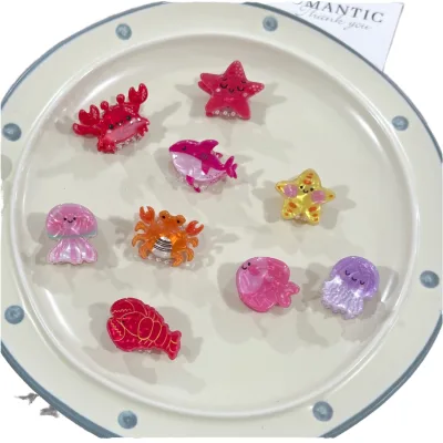 Women's Hair Accessories Small Mini 3cm Cute Fun Ocean Animal Series Acrylic Side Bang Clip for Children Wholesale