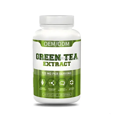 OEM ODM Green Tea Extract 725mg - 120 Dietary Supplement Capsules Cognitive Support Formula Herbal Supplement