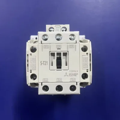 Mit-subishi S-T21 Magnetic Contactor | 3-Pole 35A | 200V AC Coil | 2NO + 2NC Auxiliary | Industrial Motor Starter
