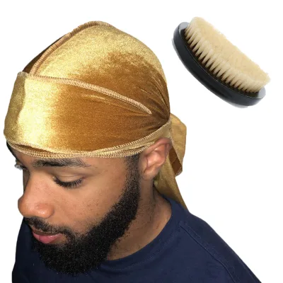 Wholesale Outside Seaming Cap Custom Velvet Durag Gold Durags for Men