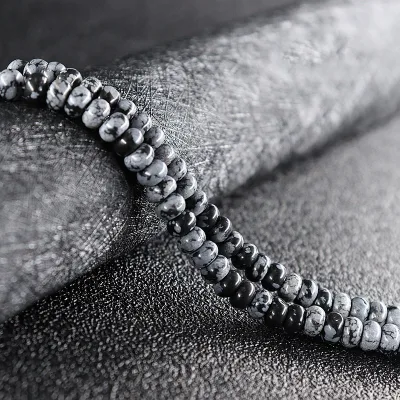 Natural Beads for Jewelry Making Accessories Snowflake Obsidian Rondelle Abacus Shape Loose Beads 15.5"