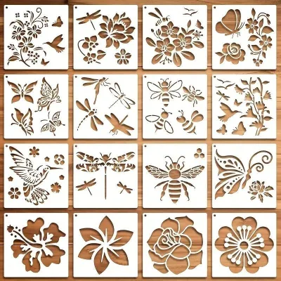 Flower and Bird Series Hollow Pattern Template Customized