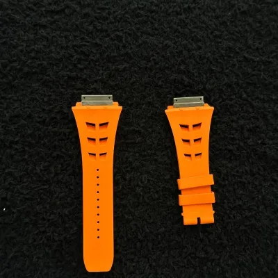 Customized High Quality Watch Strap with Soft Silicone Orange Strap Suitable for Rubber Strap