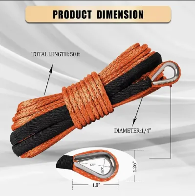 Heavy-Duty Synthetic Winch Towing Rope for Tough Applications