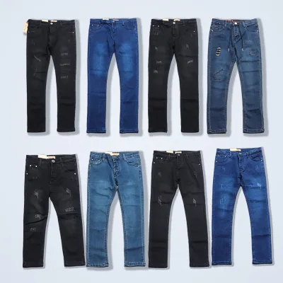 Fast Delivery Boys Clothing Stone Washed Boy Pants Elastic Denim Jeans Boys