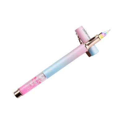 Low Moq New Design Pen Lovely High Quality Fancy pink Fountain Pen Metal Glitter Pens for Girls Gift