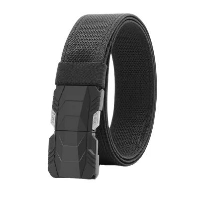 Wholesale Unique 1.5'' Nylon Belt Metal Quick Release Buckle Elastic Web Fashion Golf Belt for Jeans Pants Young People
