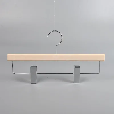 Low MOQ Customized LOGO Resin Hanger Plastic Resin Pant Trousers Hanger with Clips for Wardrobe