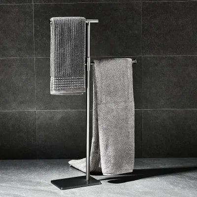 Modern Stainless Steel Towel Rack in the Bathroom Free Standing Paper Holder Stand Metal Rack Toilet Paper Holder