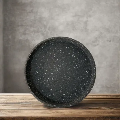 Factory Supply Elegant Serving Platter Decorative Terrazzo Concrete Stone Round Serving Tray