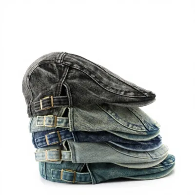 Korean Style Personalized Women's Men's Washed Denim Retro Hip Hop Caps Outdoor Spring Autumn Casual Artistic Breathable Beret