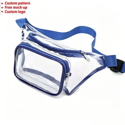 Wholesale Clear PVC Waterproof Waist Bag Custom Logo Unisex Transparent Multi Pocket Bum Bag Outdoor Travel Beach Bag